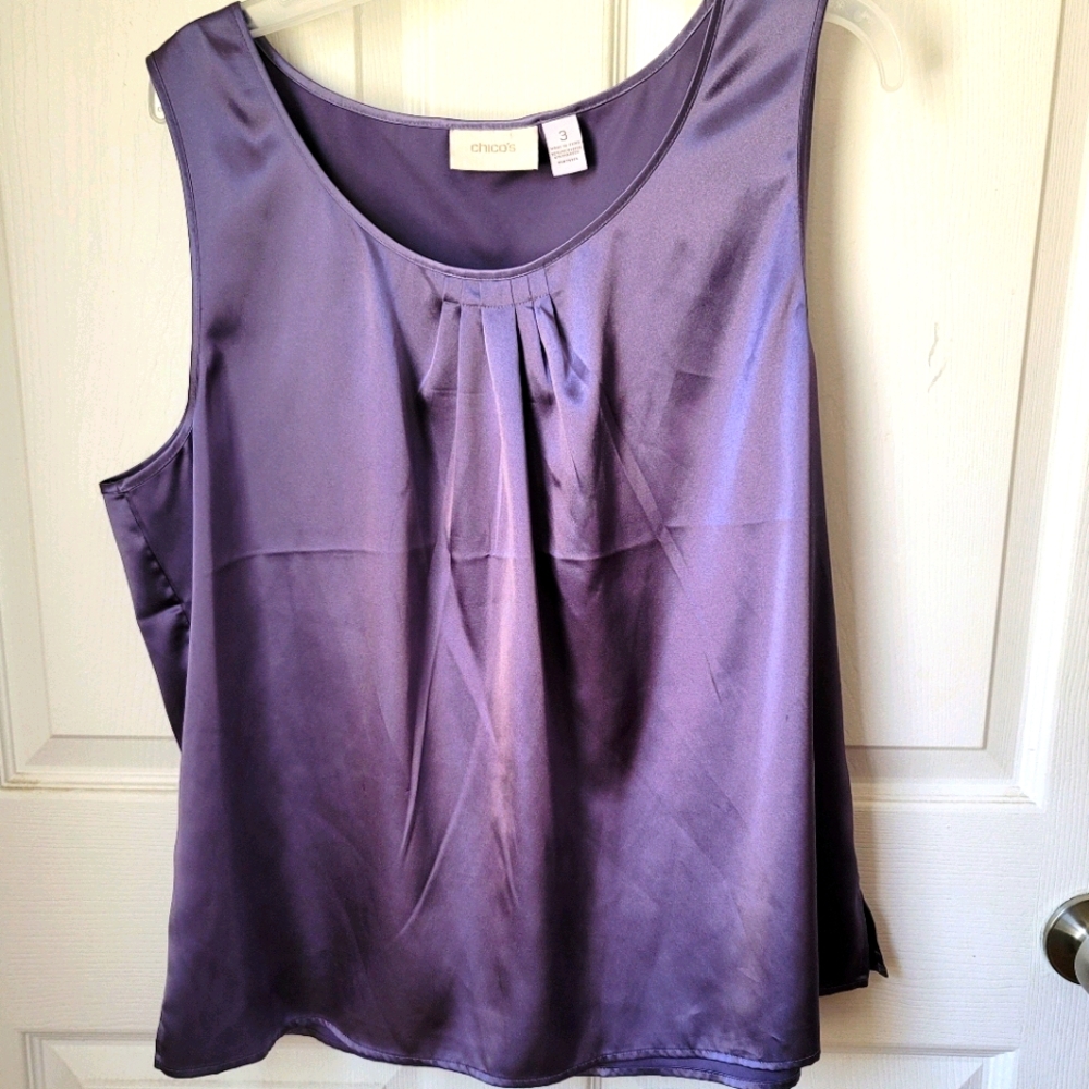 Satin Tank Top in Lavender